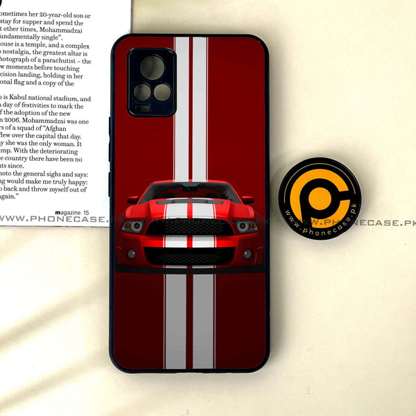 Vivo V20 - Muscle Racing Car - Premium Printed Glass soft Bumper Shock Proof Case