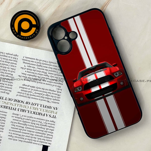 iPhone 16 Plus - Red Mustang - Premium Printed Glass soft Bumper shock Proof Case