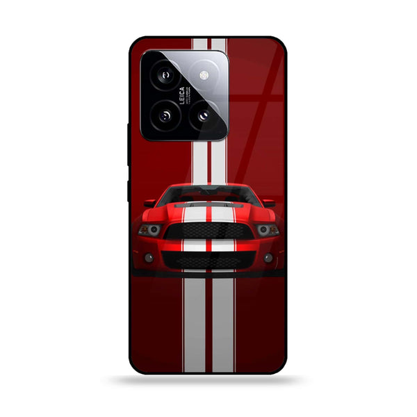 Xiaomi 14 - Red Mustang -  Premium Printed Metal soft Bumper shock Proof Case