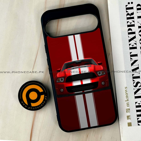 Google Pixel 9a - Muscle Racing Car - Premium Metal Printed soft Bumper Shock Proof Case