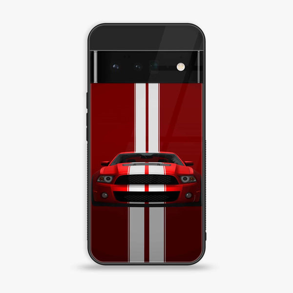 Google Pixel 6 - Muscle Racing Car - Premium Printed Glass soft Bumper Shock Proof Case CS-13960