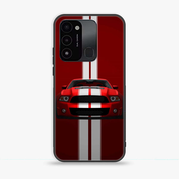 Tecno Spark Go 2022 - Muscle Racing Car - Premium Printed Glass soft Bumper Shock Proof Case