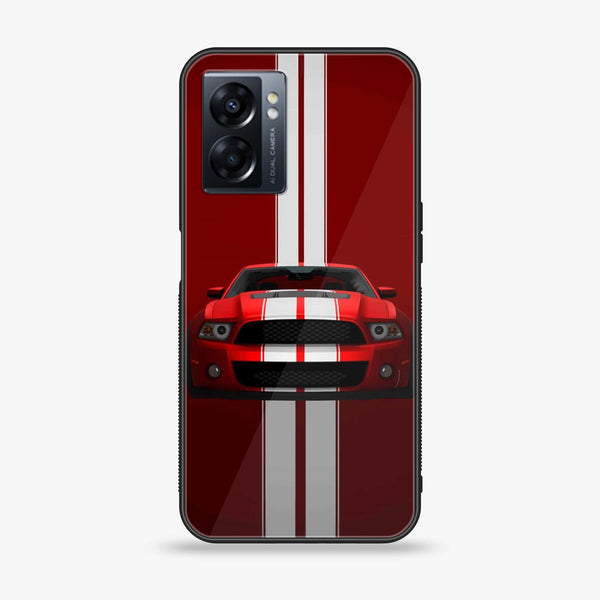 Oppo A77 4G - Muscle Racing Car -  Premium Printed Metal soft Bumper shock Proof Case