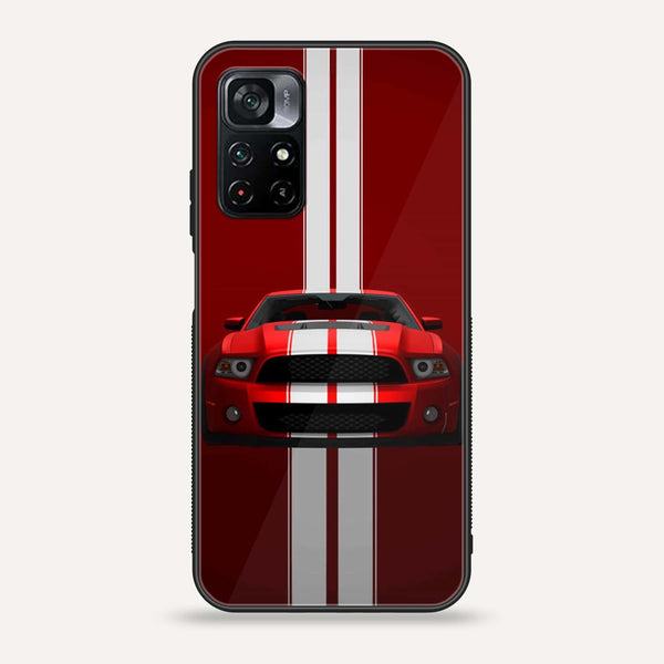 Xiaomi Poco M4 Pro 5G - Red Mustang -  Premium Printed Metal soft Bumper shock Proof Case