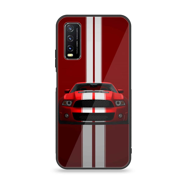 Vivo Y20 - Muscle Racing Car - Premium Printed Glass soft Bumper shock Proof Case CS-38802