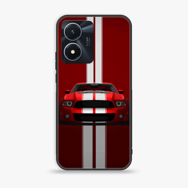 Vivo Y02s - Red Mustang -  Premium Printed Metal soft Bumper shock Proof Case