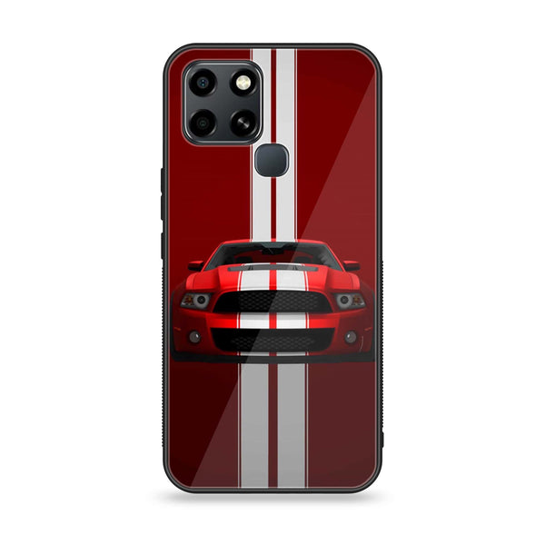 Infinix Smart 6 - Muscle Racing Car -  Premium Printed Metal soft Bumper shock Proof Case