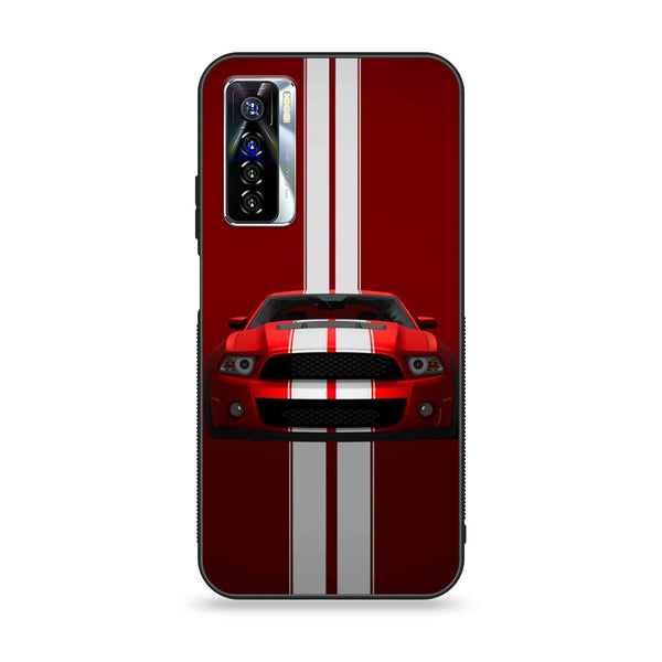 Tecno Camon 17 Pro - Red Mustang - Premium Printed Glass soft Bumper Shock Proof Case
