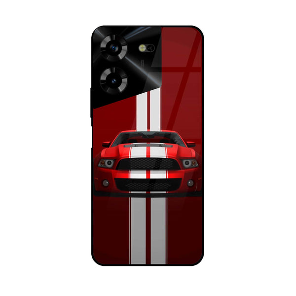 Tecno Pova 5 Pro - Muscle Racing Car -  Premium Printed Metal soft Bumper shock Proof Case
