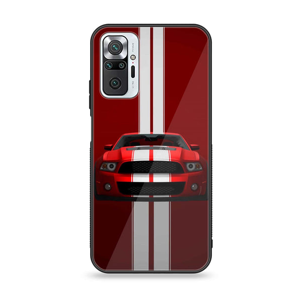 Xiaomi Redmi Note 10 Pro/Note 10 Pro Max - Red Mustang - Premium Printed Glass soft Bumper Shock Proof Case CS-10113