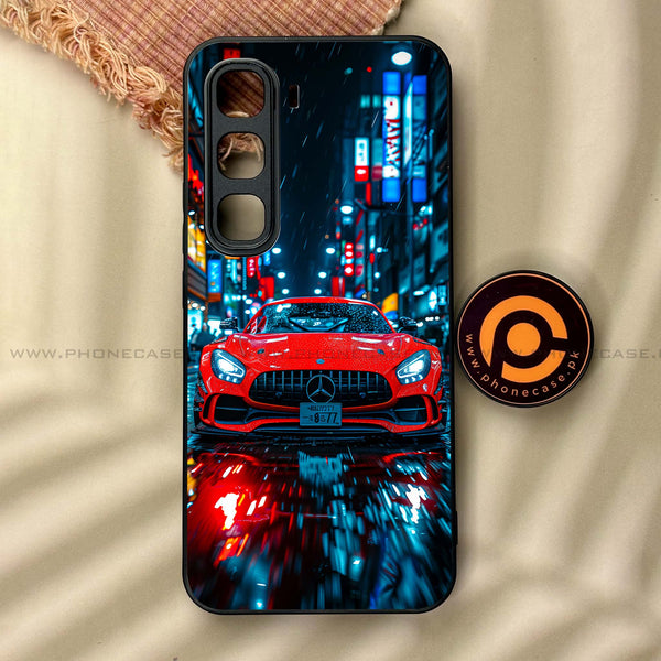 Infinix Hot 60 Pro - Red Racing Car - Premium Metal Printed soft Bumper shock Proof Case