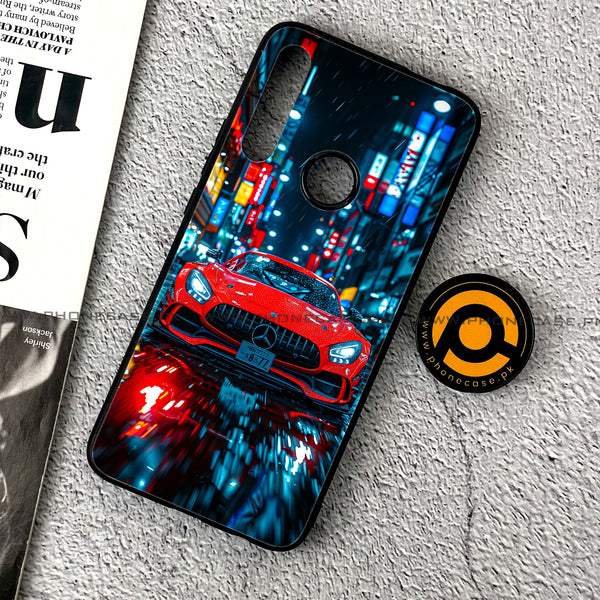 Huawei Y9 Prime (2019) - Red Racing Car - Premium Printed Glass soft Bumper Shock Proof Case