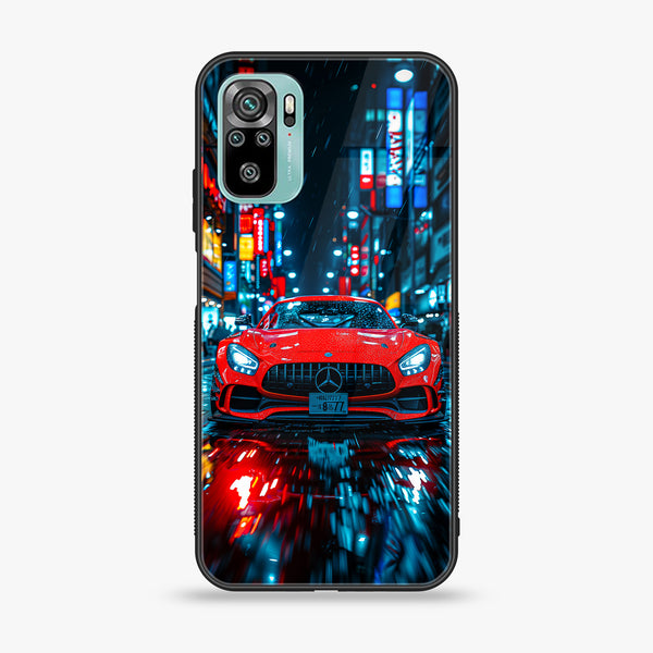 Xiaomi Redmi 10 - Red Racing Car - Premium Printed Glass soft Bumper Shock Proof Case