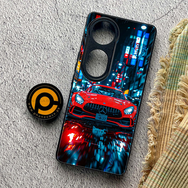 Vivo V40 Pro - Red Racing Car - Premium Metal Printed soft Bumper shock Proof Case