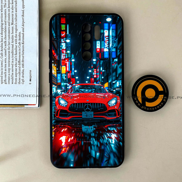 Xiaomi Redmi 9 - Red Racing Car - Premium Printed Glass soft Bumper Shock Proof Case