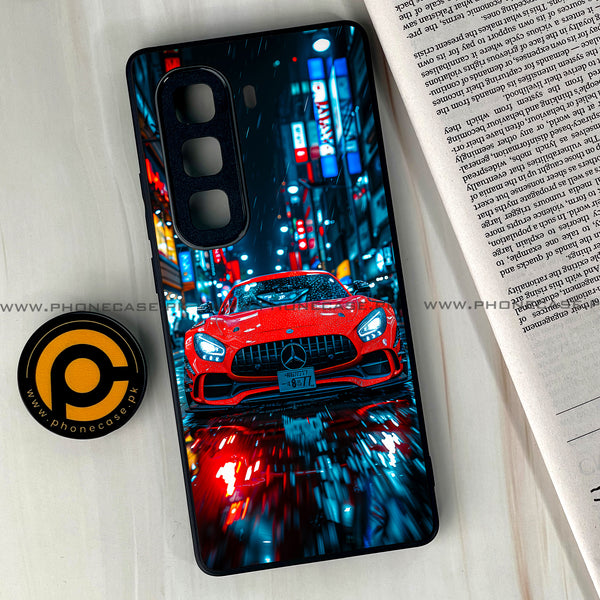 Infinix Hot 50 Pro Plus - Red Racing Car - Premium Printed Glass soft Bumper Shock Proof Case