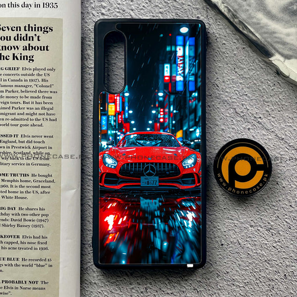 LG G9 - Red Racing Car - Premium Metal Printed soft Bumper shock Proof Case