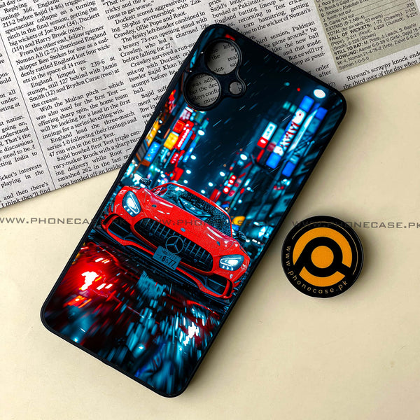Samsung Galaxy A06 - Red Racing Car - Premium Metal Printed soft Bumper shock Proof Case