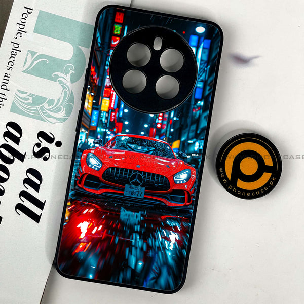 Realme 12 - Red Racing Car - Premium Printed Glass soft Bumper Shock Proof Case