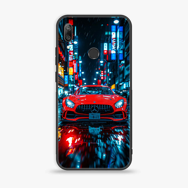 Huawei Y7 Prime (2019) - Red Racing Car - Premium Printed Glass soft Bumper shock Proof Case