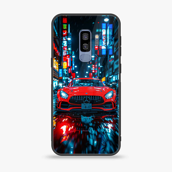 Samsung Galaxy S9 Plus - Red Racing Car - Premium Printed Glass soft Bumper Shock Proof Case