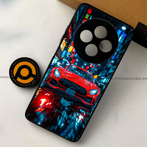 Oppo Reno 12F 4G - Red Racing Car - Premium Printed Glass soft Bumper shock Proof Case