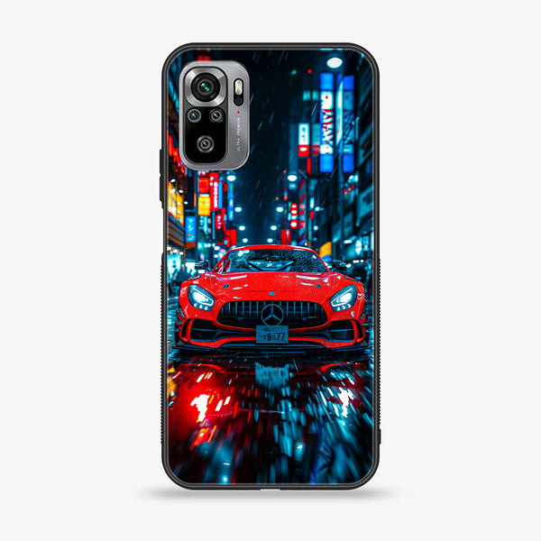 Xiaomi Redmi Note 10S - Red Racing Car - Premium Printed Glass soft Bumper shock Proof Case