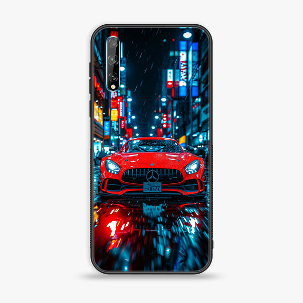 Huawei Y8p - Red Racing Car - Premium Printed Glass soft Bumper Shock Proof Case