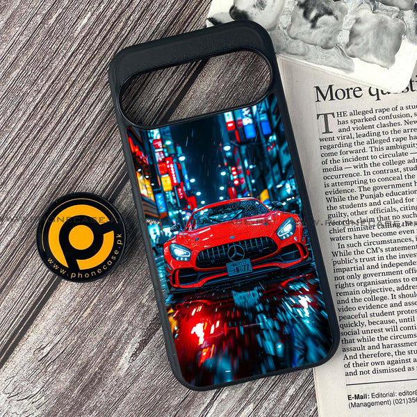 Google Pixel 9 - Red Racing Car - Premium Printed Glass soft Bumper shock Proof Case