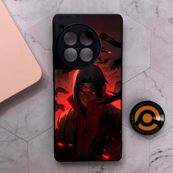 OnePlus 12R - Red Rings Itachi - Premium Metal Printed soft Bumper shock Proof Case
