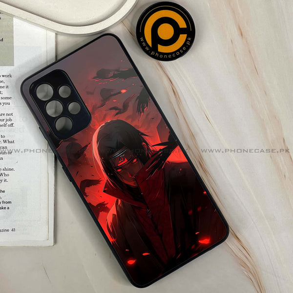 Samsung Galaxy A13 - Red Rings Itachi - Premium Printed Glass soft Bumper Sock Proof Case