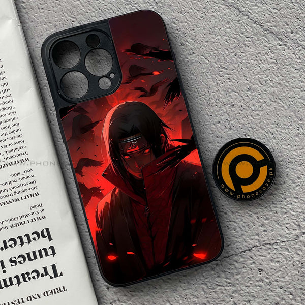 iPhone 15 Pro Max - Red Rings Itachi - Premium Metal Printed soft Bumper shock Proof Case