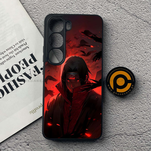 Vivo V40 Lite (IDN) - Red Rings Itachi - Premium Metal Printed soft Bumper Shock Proof Case