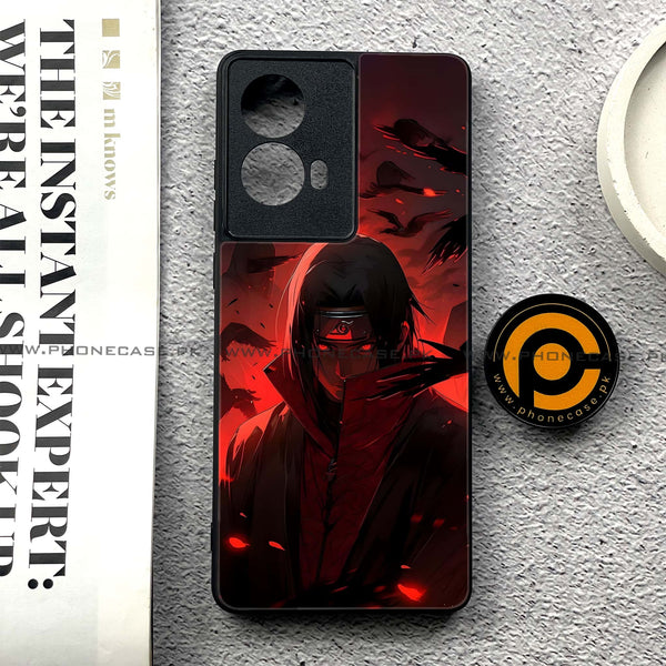 Moto G85 - Red Rings Itachi - Premium Printed Glass soft Bumper shock Proof Case