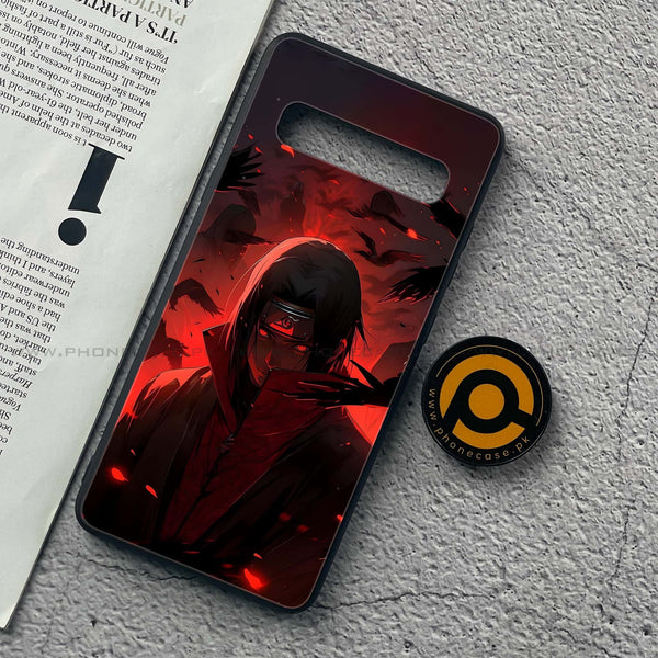 Samsung Galaxy S10 5G - Red Rings Itachi - Premium Printed Glass soft Bumper Shock Proof Case CS-44722