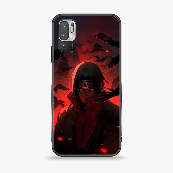 Xiaomi Redmi Note 10 5G - Red Rings Itachi - Premium Printed Glass soft Bumper shock Proof Case