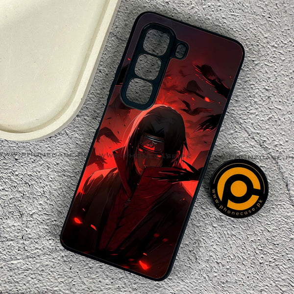 Infinix Hot 50 4G - Red Rings Itachi - Premium Metal Printed soft Bumper shock Proof Case  CS-35690
