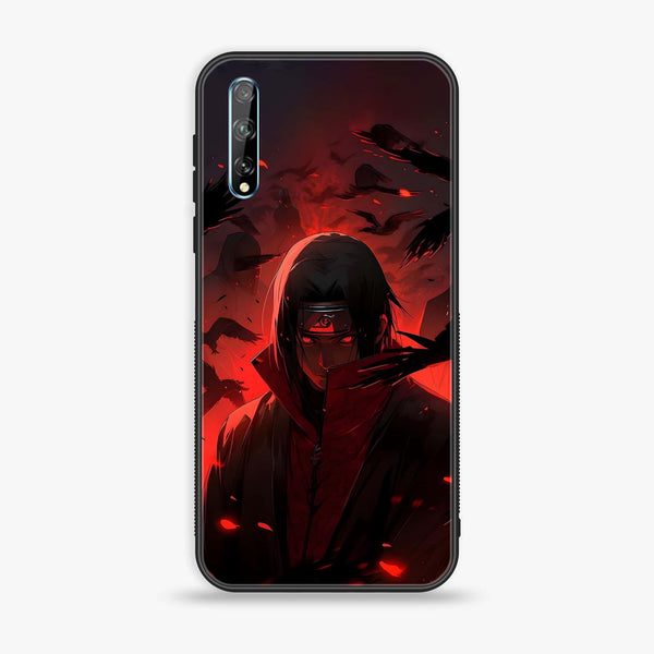 Huawei Y8p - Red Rings Itachi - Premium Printed Glass soft Bumper Shock Proof Case
