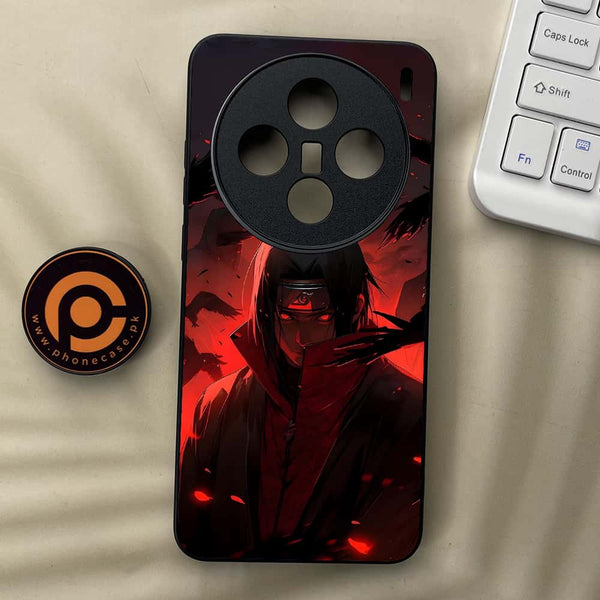 Vivo X200 - Red Rings Itachi - Premium Metal  Printed soft Bumper shock Proof Case