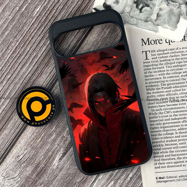 Google Pixel 9 - Red Rings Itachi - Premium Printed Glass soft Bumper shock Proof Case