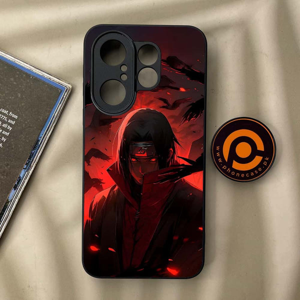 Vivo X200 FE - Red Rings Itachi - Premium Metal Printed soft Bumper Shock Proof Case