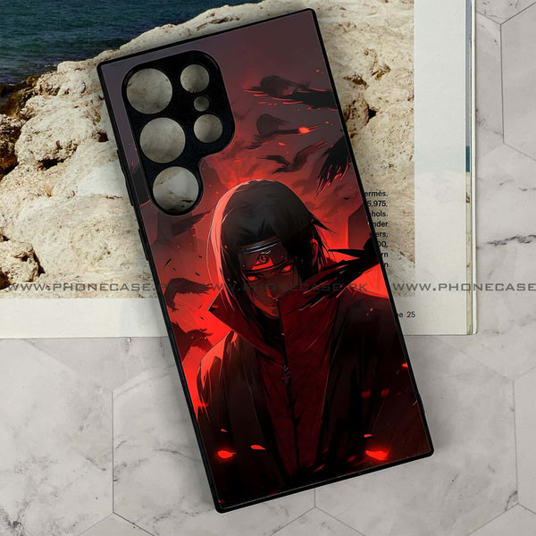 Samsung Galaxy S23 Ultra - Red Rings Itachi - Premium Metal Printed soft Bumper shock Proof Case