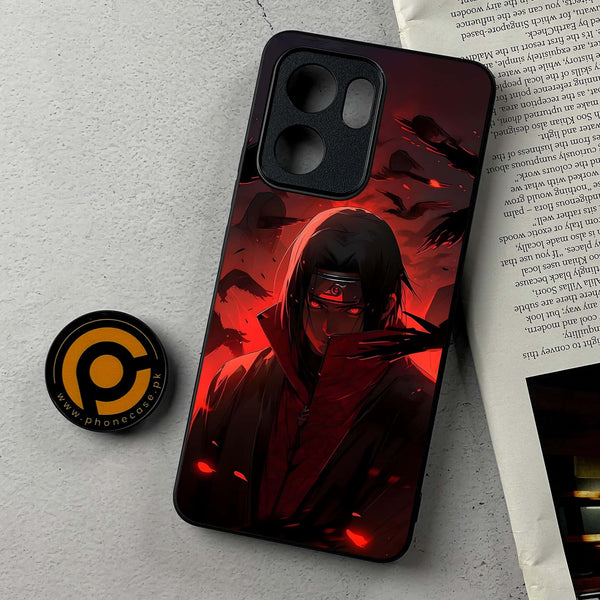 Oppo A5x - Red Rings Itachi  - Premium Metal Printed Soft Bumper Shockproof Case