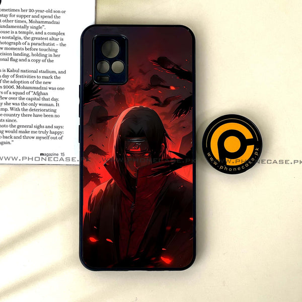 Vivo V20 - Red Rings Itachi - Premium Printed Glass soft Bumper Shock Proof Case