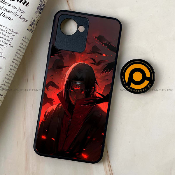 Realme C30 - Red Rings Itachi - Premium Printed Glass soft Bumper Shock Proof Case