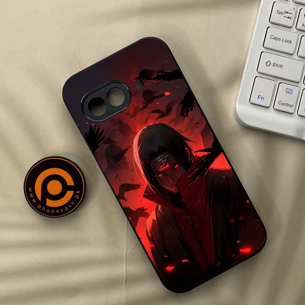 Google Pixel 9a - Red Rings Itachi - Premium Metal Printed soft Bumper Shock Proof Case