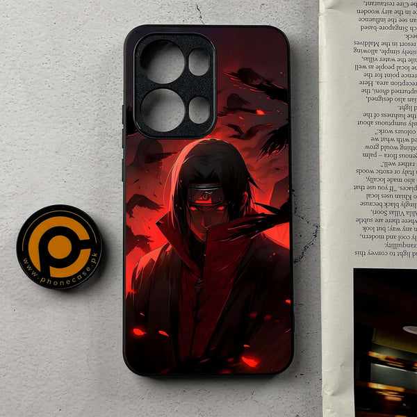 Oppo Reno 13 Pro - Red Rings Itachi - Premium Metal Printed Soft Bumper Shockproof Case