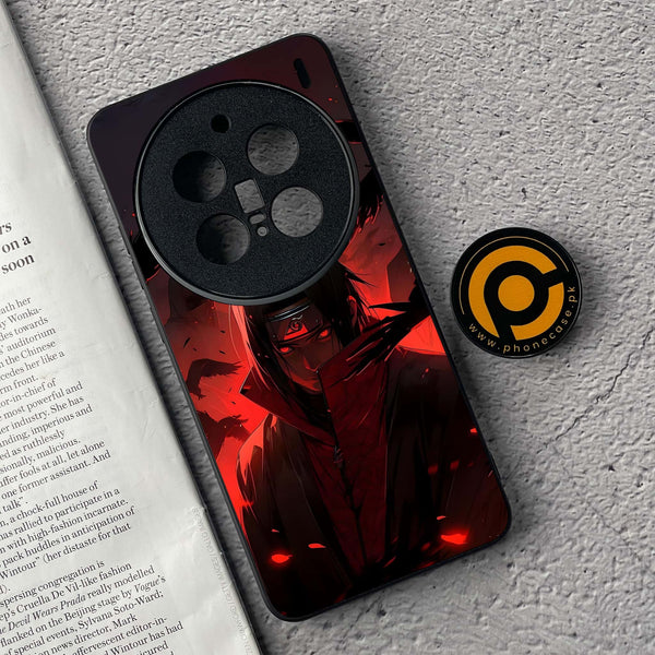 Vivo X200 Pro - Red Rings Itachi - Premium Metal  Printed soft Bumper shock Proof Case