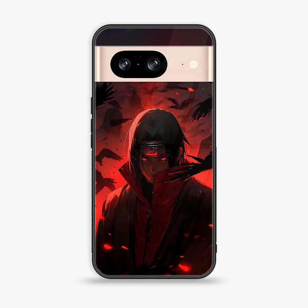 Google Pixel 8 - Red Rings Itachi - Premium Printed Glass soft Bumper Shock Proof Case