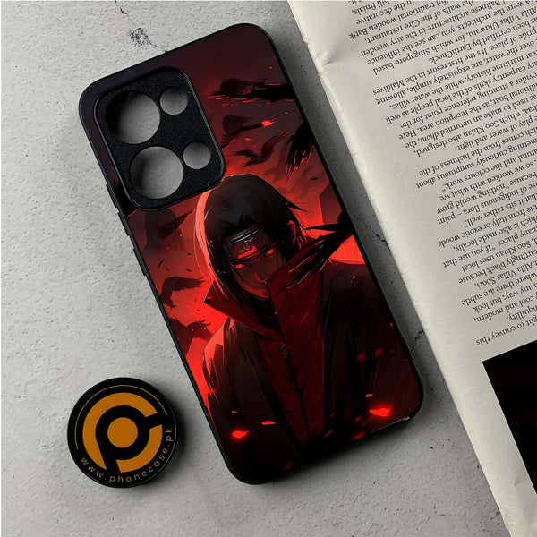 Oppo Reno 13 - Red Rings Itachi - Premium Metal Printed Soft Bumper Shockproof Case
